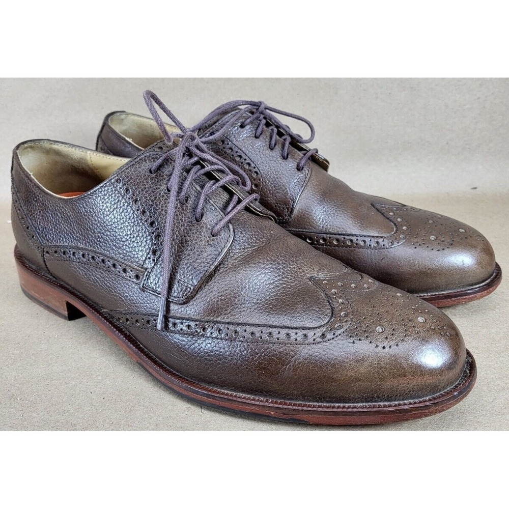 Cole Haan Carter Grand OS Men 11.5 M Brown Leather Wingtip Oxford Shoes C14199
